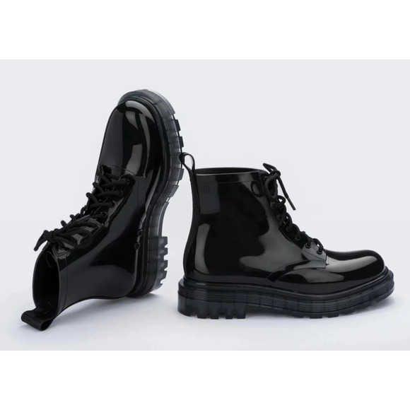 Melissa Unisex Adult Black Classic Jelly Coturno Combat Style Boots Size 5 NIB - Picture 1 of 12